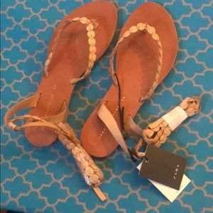 Zara nude strap around ankle sandals